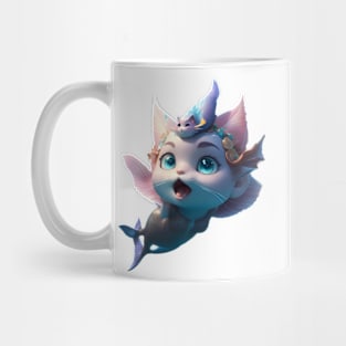 Little Cat Mermaid with her Pet Mug